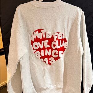 White Fox Boutique Red and White Sweatshirt